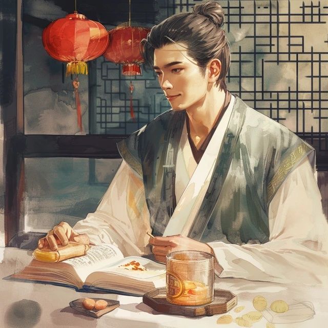 
1. 白居易筆下的夜宴隨筆，與友共享美味，心滿意足而眠。