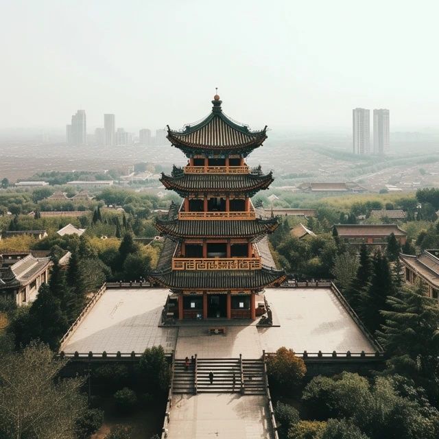 航拍河南樂(lè)山，龍神祠附近的景象，壯觀得讓人窒息！