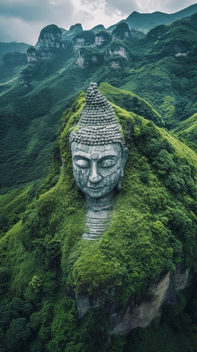 航拍河南樂(lè)山，龍神祠附近的景象，壯觀得讓人窒息！