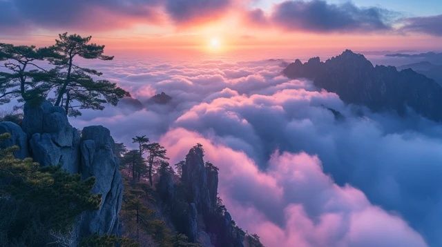 民豐晨景：灰蒙云霧與西藏碧空的鮮明對(duì)比