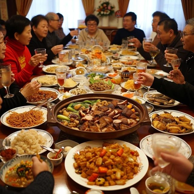 河北邯鄲，一位50歲的女富婆宴請30位老同學吃飯，點了1桌美食
