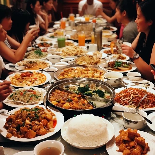 河北邯鄲，一位50歲的女富婆宴請30位老同學吃飯，點了1桌美食