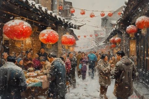 漪汾街吾悅廣場開業(yè)盛況人山人海，排隊等位，露天小吃街成解圍之地！
