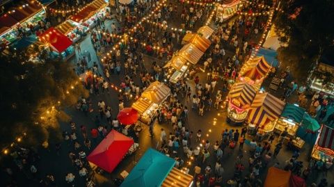 漪汾街吾悅廣場開業(yè)盛況人山人海，排隊等位，露天小吃街成解圍之地！