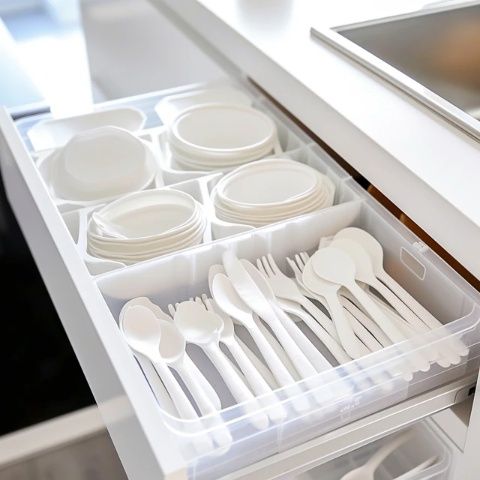 創(chuàng)意家居廚房置物架瀝水刀架調(diào)味罐筷子筒四件套抽屜式整理盒