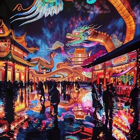 北京燈市口再現(xiàn)歷史上彩燈齊明