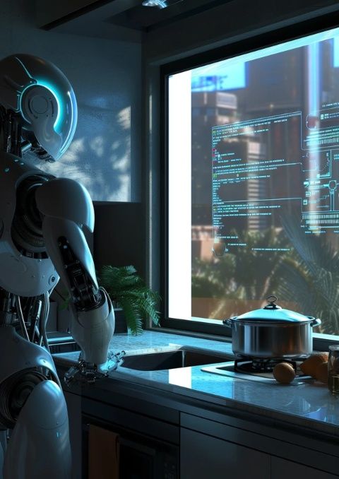 2050年有個(gè)全息AI廚師在你家廚房等你回家！