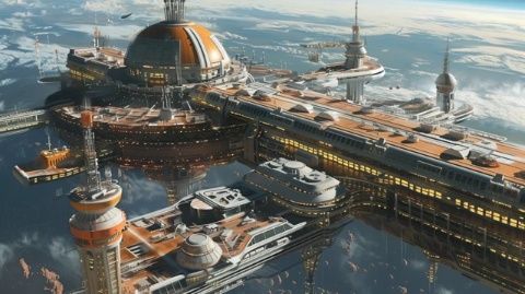未來人類征服宇宙，建立巨大太空站“星際城”，科技感十足！