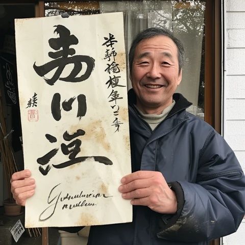 邯鄲老漢街頭辦"快閃"用粉筆進(jìn)行書法表演