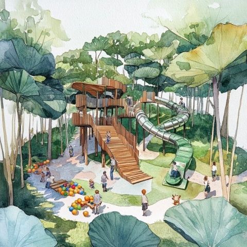 這里是夏天的避暑圣地，孩子們的天然游樂(lè)園，擁有豐富野生動(dòng)植物
