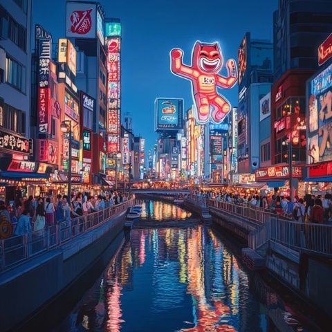 淚奔日本大阪梅田商圈的夜景，真的是讓人一見傾心的地方,想象一下