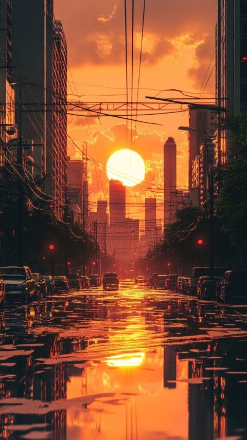 城市中的熱浪無情。