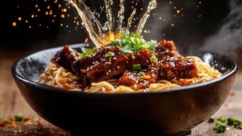 蘇州燜肉面，寬湯少青、一竄頭硬面，靈驗(yàn)！