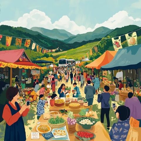 游客在大余丫山生態(tài)園體驗(yàn)地道客家美食制作，感受傳統(tǒng)文化樂趣