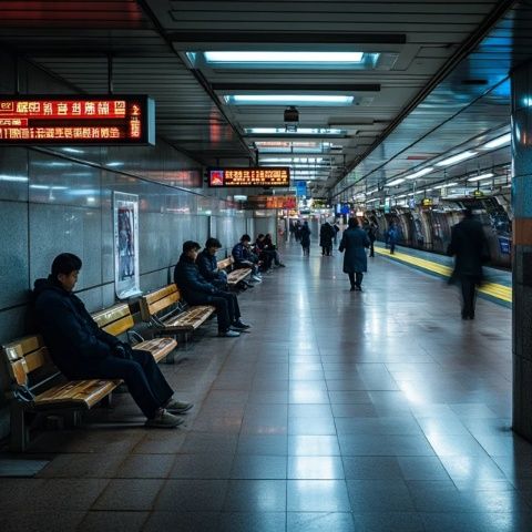 在火車上穿行了十二個(gè)小時(shí)的戈壁和沙漠，終于抵達(dá)烏魯木齊南站