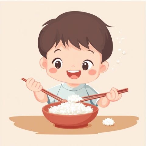 小寶貝一餐三碗飯，食欲旺盛！