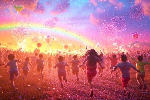 清凈的龍年春節(jié)彩虹
