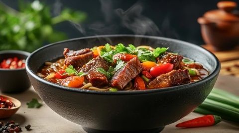 蘭州特色美食:麻辣風(fēng)味的“八大碗”精選肉品