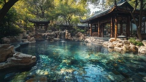 云南陸良爨龍園溫泉:；一個(gè)集自然與人文于一體的度假勝地