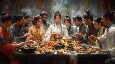 怒江白族人家的長桌宴，新鮮菌子少見，干牛肝菌卻很美味