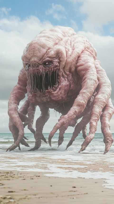 海灘上奇異木頭上的橡膠觸手是什么生物？