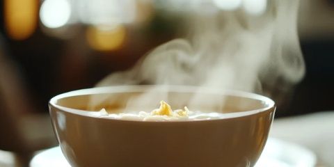 冬日清晨，一碗熱騰騰的湯水暖醒著你
