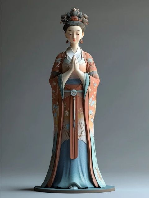 唐仕女俑國(guó)學(xué)文化藝術(shù)品古代宮廷生活彩繪騎馬俑一對(duì)兒手工藝品