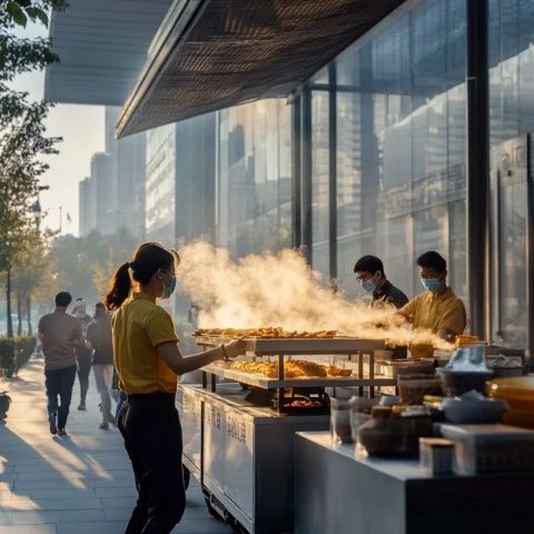 朋友兒子考研成功，帶我們?nèi)ヅ碇莩蕴厣?，店門口排起長隊(duì)