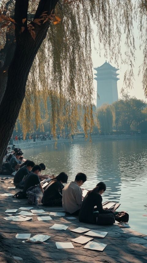 金秋十一月，漫步印月湖畔