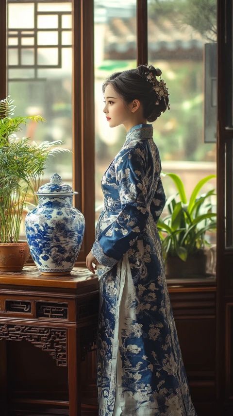 古風(fēng)美女住進(jìn)西溪畔的中式美宿，一襲旗袍宛如畫中人！