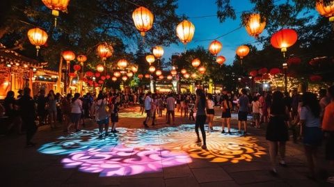 鄭州國貿(mào)360廣場夜幕下的泰心動美食節(jié)：一場味蕾與文化的盛宴