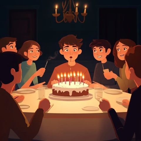 點上蠟燭，生日快樂,這套餐挺好，生日蛋糕都不用給你買了。先來一大口蛋糕
