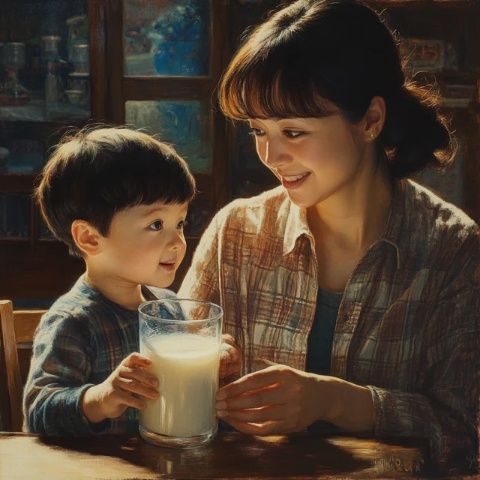 適合兒童冬天喝的豆?jié){或米糊(孩子能喝上熱乎乎的米糊或豆?jié){)