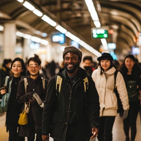 第三天的日本自由行，游客從金澤火車站乘坐新干線前往高山，欣賞了白天的鼓門和噴泉