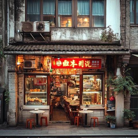 在山東泰安，有一家飯店，它的位置獨(dú)特，恰好位于天燭峰路和北上高大街的交匯點(diǎn)