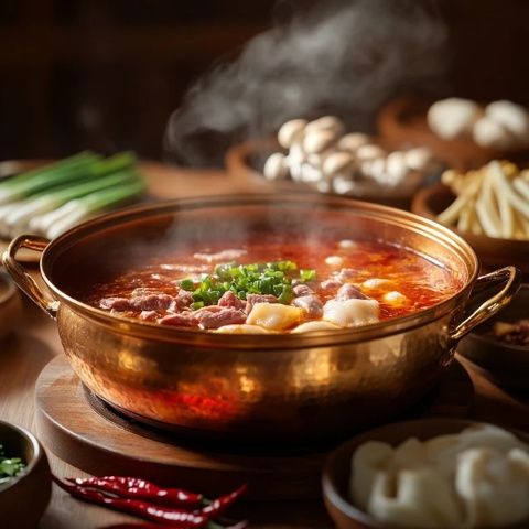 長沙IFS對面的駟馬橋火鍋：鮮牛油麻辣鍋底與特色毛肚