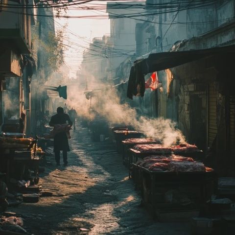 打卡福州達(dá)明路中段的倔爺深夜街頭烤肉，大壯牛什的邊上進(jìn)去