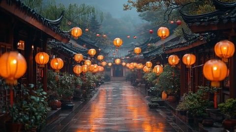 晚照映襯下，斜塘老街：水鄉(xiāng)美景與繁華交相輝映