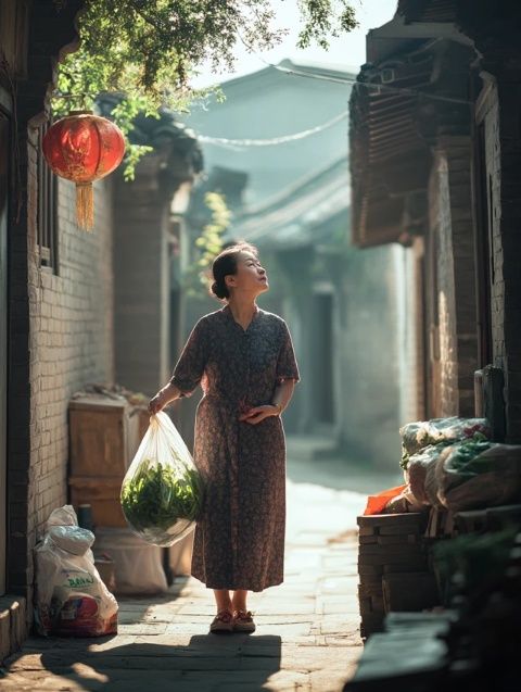 晚照映襯下，斜塘老街：水鄉(xiāng)美景與繁華交相輝映