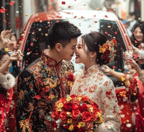 在廣東肇慶，一對(duì)新人喜結(jié)連理，盛大婚禮成為全城焦點(diǎn),48桌的宴席，每桌22道菜