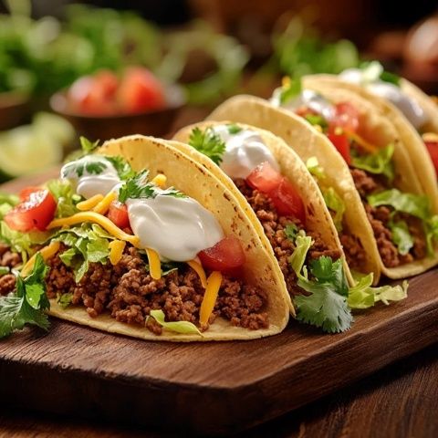 Taco是一種源自墨西哥的美食，通常由玉米或小麥制成的薄餅包裹著肉、蔬菜、奶酪等