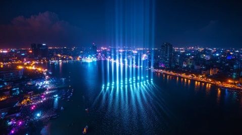 夜幕下的光影奇跡：遼寧大廈的視覺盛宴與城市情感交響曲