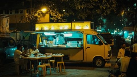大余新城工業(yè)園:路邊早餐攤點亮工人們溫暖清晨