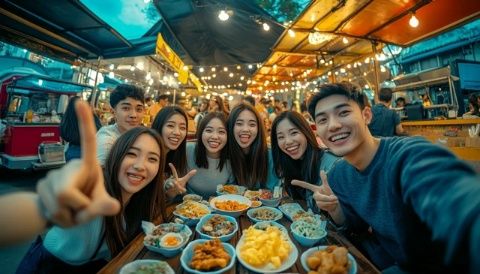 國(guó)貿(mào)美食街：樂趣和音樂之都