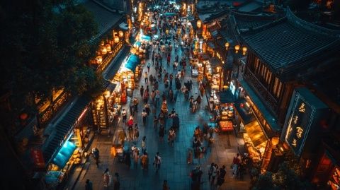 武漢漢陽夜市熱鬧非凡