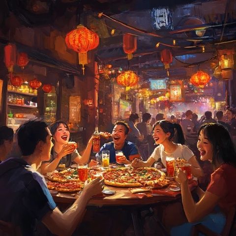 春節(jié)期間冷水江美食街生意火爆顧客需提前預(yù)訂餐桌座無虛席