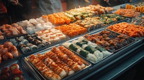 首爾炸雞魚餅來襲！老大連美食城重啟，千山路雞肉小串香氣誘人