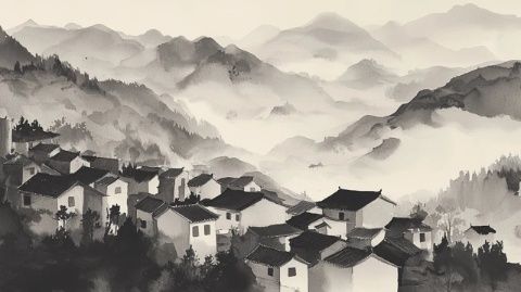 在一個細(xì)雨綿綿的清晨，我踏入了丹巴縣散拉科村，仿佛走進了一幅水墨畫卷