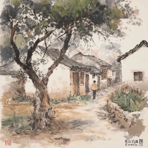 在一個細雨綿綿的清晨，我踏入了丹巴縣散拉科村，仿佛走進了一幅水墨畫卷