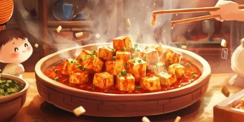 夜幕下的家宴：香煎豆腐配蘑菇醬的溫暖之旅